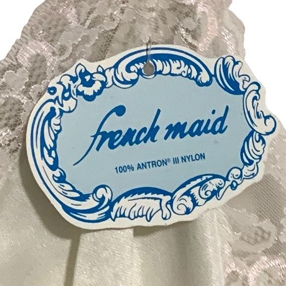 NWT Vintage French Maid Full Length Slip in Ivory & Pale Pink | Size 36 - Picture 6 of 12
